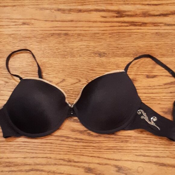 Vassarette 38C Black Padded Push Up Bra - Picture 1 of 5